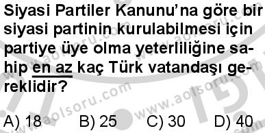 Seçmeli Demokrasi ve İnsan Hakları 1 Dersi 2024-2025 yılı 3. Dönem sınavı 9. Soru