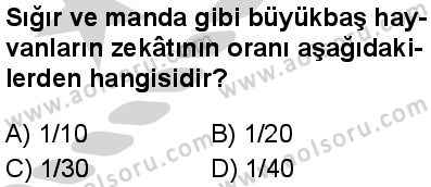 Temel Dini Bilgiler 2 Dersi 2024-2025 yılı 3. Dönem sınavı 5. Soru