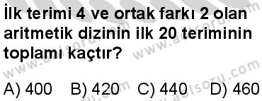 Seçmeli Matematik 3 Dersi 2024-2025 yılı 3. Dönem sınavı 5. Soru