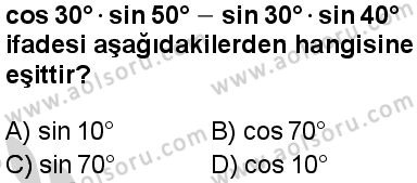 Seçmeli Matematik 3 Dersi 2024-2025 yılı 3. Dönem sınavı 7. Soru