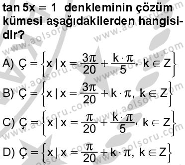 Seçmeli Matematik 3 Dersi 2024-2025 yılı 3. Dönem sınavı 9. Soru