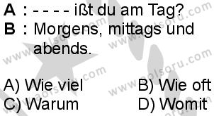 Almanca 7 Dersi 2024-2025 yılı 3. Dönem sınavı 2. Soru