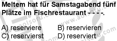 Almanca 7 Dersi 2024-2025 yılı 3. Dönem sınavı 3. Soru