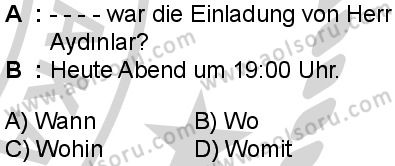 Almanca 7 Dersi 2024-2025 yılı 3. Dönem sınavı 4. Soru
