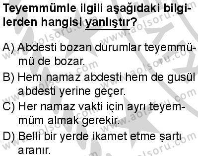 Fıkıh 2 Dersi 2024-2025 yılı 3. Dönem sınavı 2. Soru
