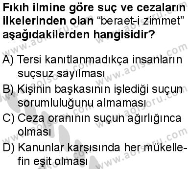 Fıkıh 2 Dersi 2024-2025 yılı 3. Dönem sınavı 10. Soru