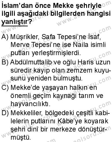 Seçmeli Peygamberimizin Hayatı 1 Dersi 2024-2025 yılı 3. Dönem sınavı 4. Soru