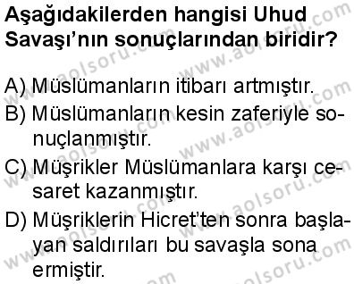 Seçmeli Peygamberimizin Hayatı 1 Dersi 2024-2025 yılı 3. Dönem sınavı 8. Soru