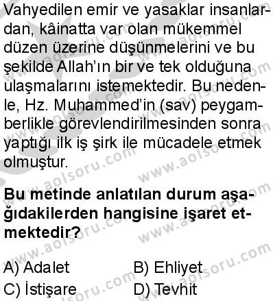 Seçmeli Peygamberimizin Hayatı 6 Dersi 2024-2025 yılı 3. Dönem sınavı 3. Soru