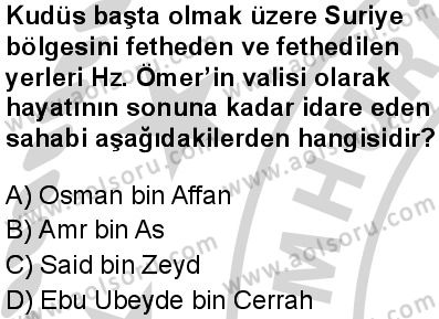 Seçmeli Peygamberimizin Hayatı 6 Dersi 2024-2025 yılı 3. Dönem sınavı 5. Soru