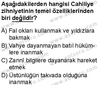 Seçmeli Peygamberimizin Hayatı 8 Dersi 2024-2025 yılı 3. Dönem sınavı 1. Soru