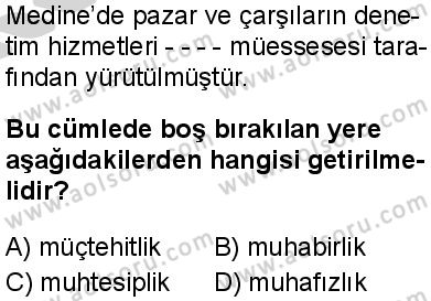 Seçmeli Peygamberimizin Hayatı 8 Dersi 2024-2025 yılı 3. Dönem sınavı 4. Soru