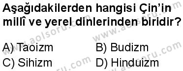 Dinler Tarihi 2 Dersi 2024-2025 yılı 3. Dönem sınavı 5. Soru