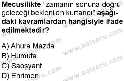 Dinler Tarihi 2 Dersi 2024-2025 yılı 3. Dönem sınavı 6. Soru