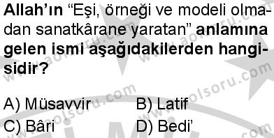 İslam Kültür ve Medeniyeti 2 Dersi 2024-2025 yılı 3. Dönem sınavı 1. Soru