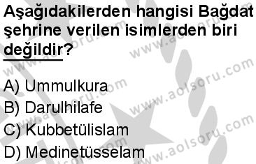 İslam Kültür ve Medeniyeti 2 Dersi 2024-2025 yılı 3. Dönem sınavı 7. Soru