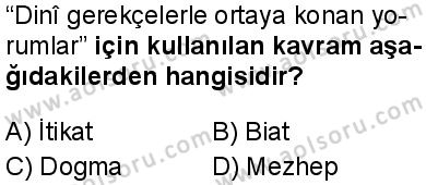 Kelam 2 Dersi 2024-2025 yılı 3. Dönem sınavı 1. Soru