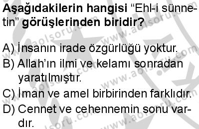 Kelam 2 Dersi 2024-2025 yılı 3. Dönem sınavı 4. Soru