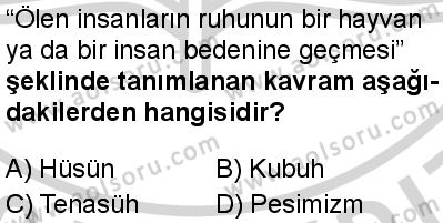 Kelam 2 Dersi 2024-2025 yılı 3. Dönem sınavı 9. Soru