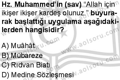 Siyer 2 Dersi 2024-2025 yılı 3. Dönem sınavı 7. Soru
