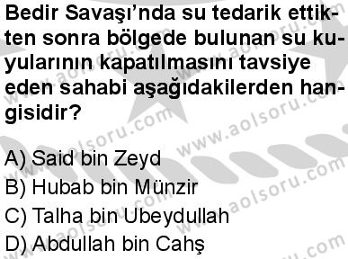 Siyer 2 Dersi 2024-2025 yılı 3. Dönem sınavı 8. Soru