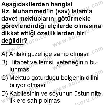 Siyer 2 Dersi 2024-2025 yılı 3. Dönem sınavı 9. Soru