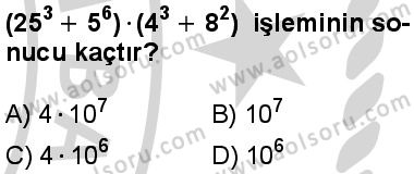 Matematik 1 Dersi 2024-2025 yılı 3. Dönem sınavı 1. Soru