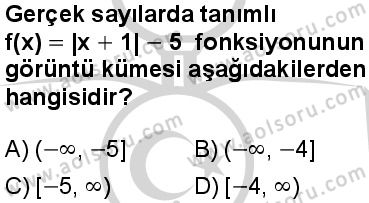 Matematik 1 Dersi 2024-2025 yılı 3. Dönem sınavı 7. Soru