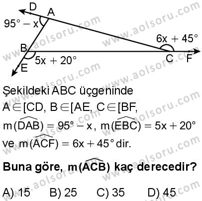 Matematik 1 Dersi 2024-2025 yılı 3. Dönem sınavı 9. Soru