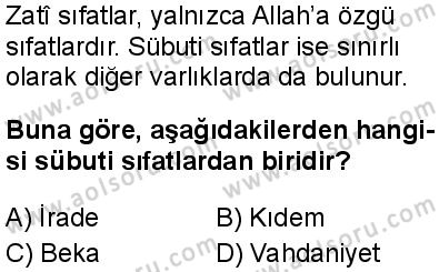 Din Kültürü ve Ahlak Bilgisi 3 Dersi 2024-2025 yılı 3. Dönem sınavı 1. Soru
