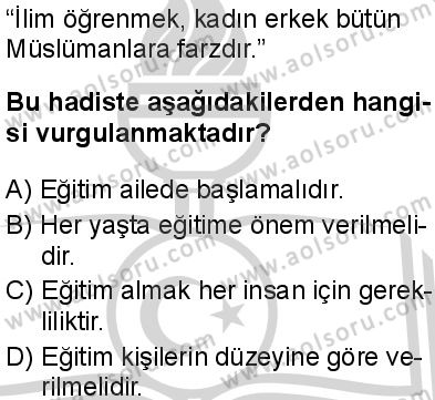 Din Kültürü ve Ahlak Bilgisi 3 Dersi 2024-2025 yılı 3. Dönem sınavı 7. Soru
