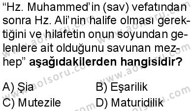 Din Kültürü ve Ahlak Bilgisi 4 Dersi 2024-2025 yılı 3. Dönem sınavı 8. Soru