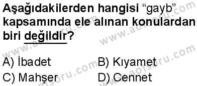 Din Kültürü ve Ahlak Bilgisi 6 Dersi 2024-2025 yılı 3. Dönem sınavı 2. Soru