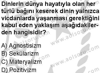 Din Kültürü ve Ahlak Bilgisi 6 Dersi 2024-2025 yılı 3. Dönem sınavı 5. Soru