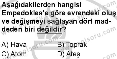 Felsefe 2 Dersi 2024-2025 yılı 3. Dönem sınavı 3. Soru