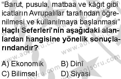 Tarih 3 Dersi 2024-2025 yılı 3. Dönem sınavı 2. Soru