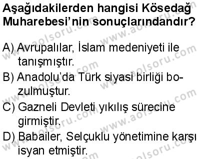 Tarih 3 Dersi 2024-2025 yılı 3. Dönem sınavı 4. Soru