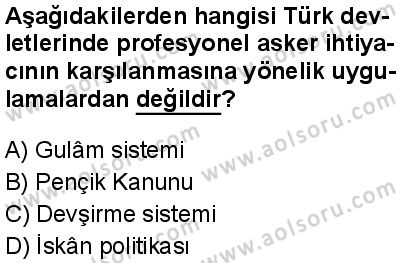 Tarih 3 Dersi 2024-2025 yılı 3. Dönem sınavı 8. Soru