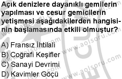 Tarih 4 Dersi 2024-2025 yılı 3. Dönem sınavı 5. Soru