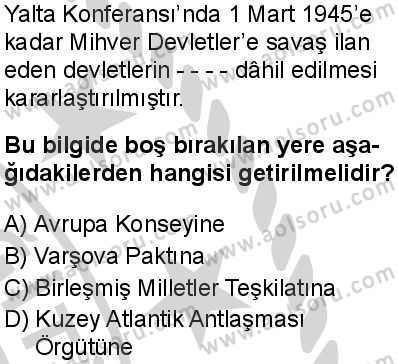 T.C. İnklap Tarihi ve Atatürkçülük 2 Dersi 2024-2025 yılı 3. Dönem sınavı 2. Soru