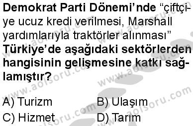 T.C. İnklap Tarihi ve Atatürkçülük 2 Dersi 2024-2025 yılı 3. Dönem sınavı 5. Soru