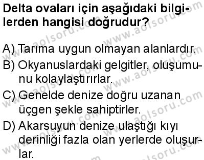 Coğrafya 3 Dersi 2024-2025 yılı 3. Dönem sınavı 5. Soru