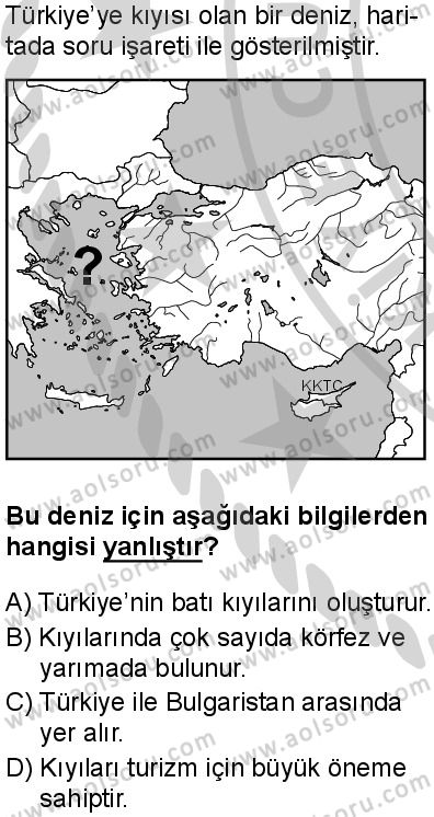 Coğrafya 3 Dersi 2024-2025 yılı 3. Dönem sınavı 7. Soru