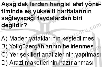 Coğrafya 4 Dersi 2024-2025 yılı 3. Dönem sınavı 8. Soru