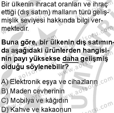 Seçmeli Coğrafya 4 Dersi 2024-2025 yılı 3. Dönem sınavı 5. Soru