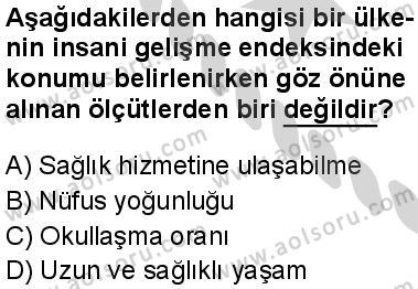 Seçmeli Coğrafya 4 Dersi 2024-2025 yılı 3. Dönem sınavı 6. Soru