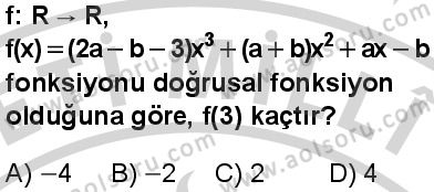 Matematik 3 Dersi 2024-2025 yılı 3. Dönem sınavı 5. Soru