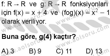 Matematik 3 Dersi 2024-2025 yılı 3. Dönem sınavı 7. Soru