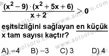 Seçmeli Matematik 1 Dersi 2024-2025 yılı 3. Dönem sınavı 10. Soru