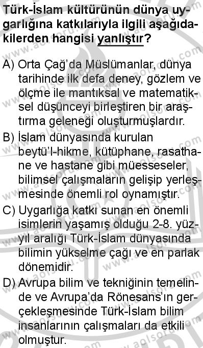 Seçmeli Sosyoloji 2 Dersi 2024-2025 yılı 3. Dönem sınavı 4. Soru